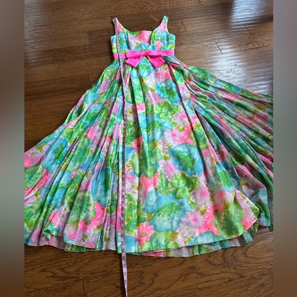 Vintage Guenter Richard Floral Watercolors Chiffon Gown - Picture 17 of 17